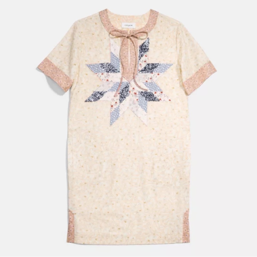 NWOT Coach X Keith Harding Quilt Patchwork Sequins Dress size 2